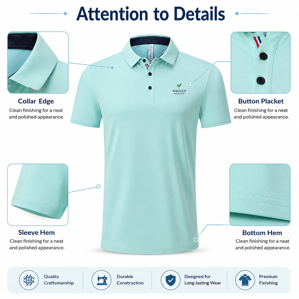 Shulen 7112 Men's Polo Shirt — Details That Elevate the Design