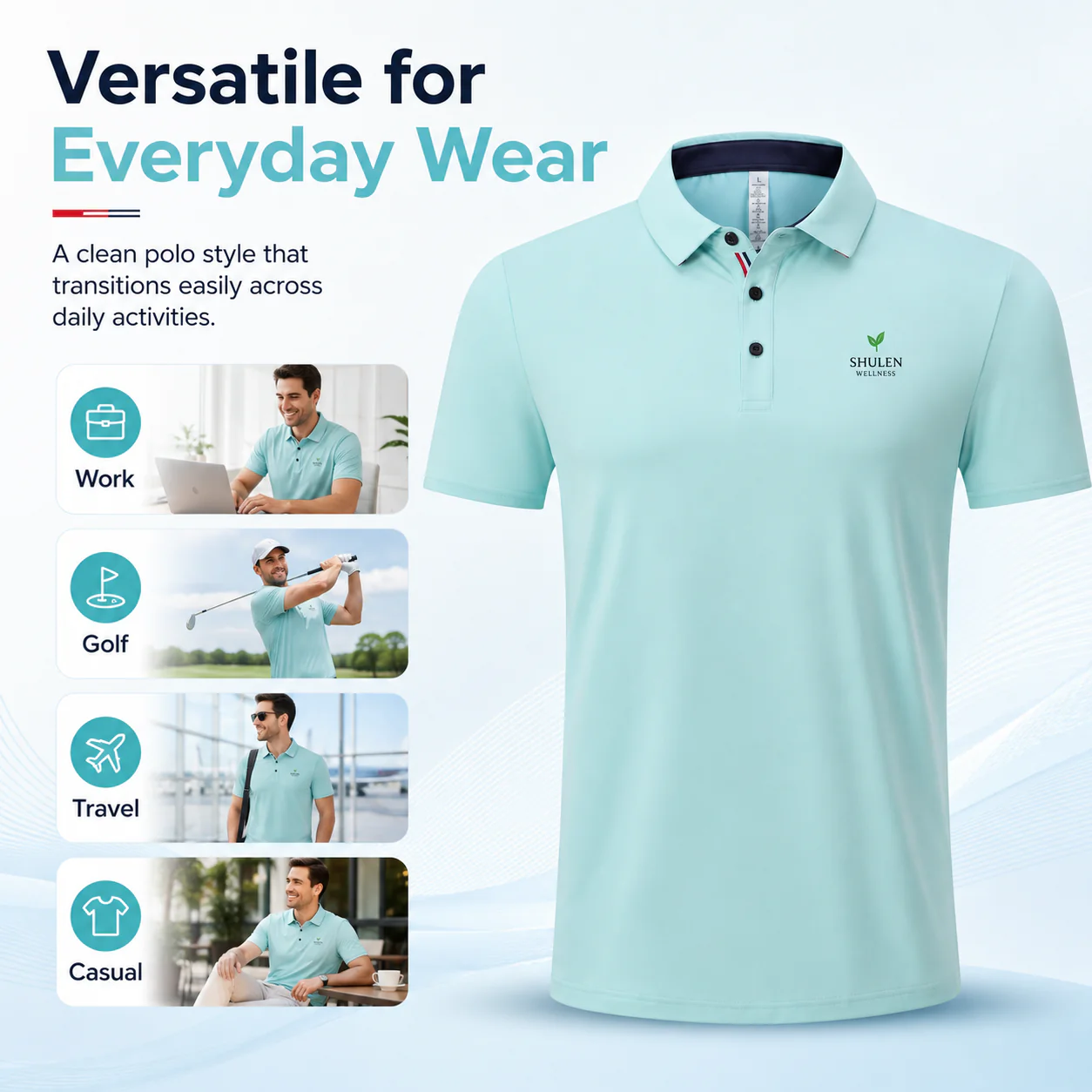 Shulen 7112 Men's Polo Shirt — Consistent Left-Chest Branding