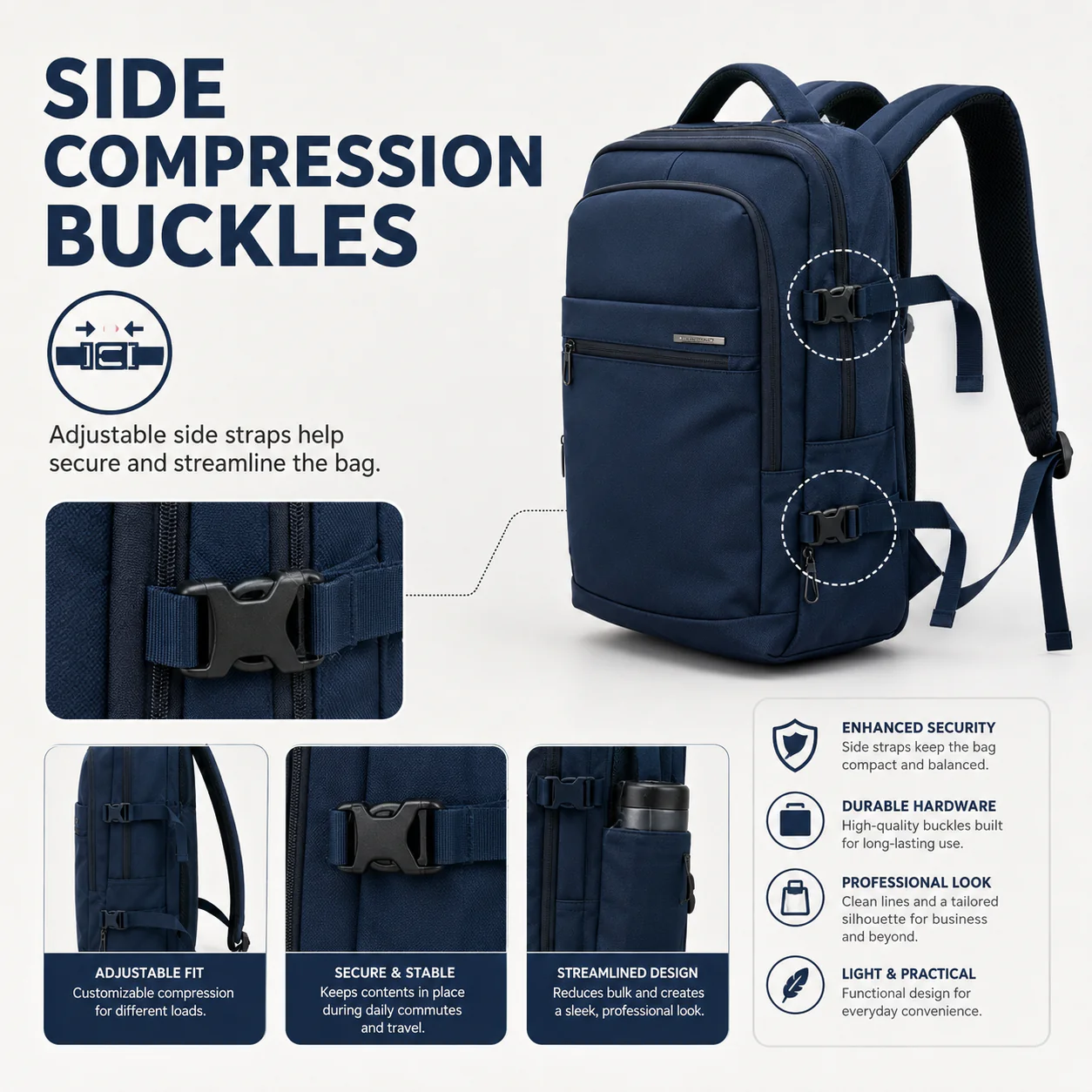 Premium Business Laptop Backpack — External USB Charging Port