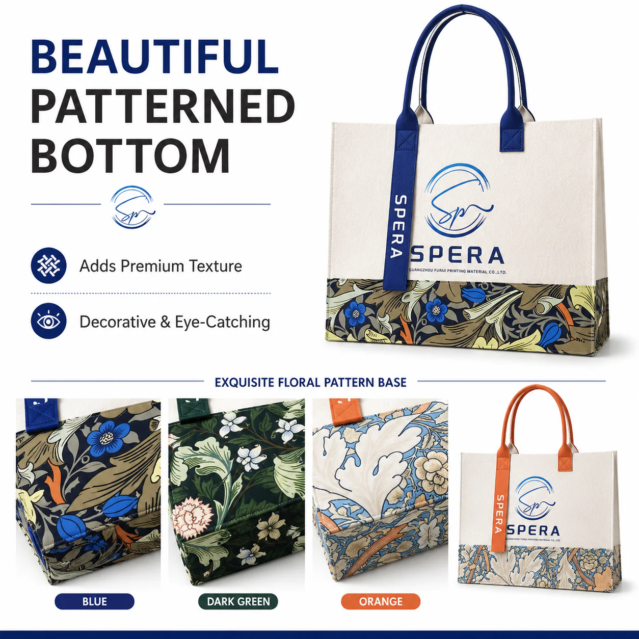 Shulen Reusable Felt Tote Bag — Brand-First Front Panel