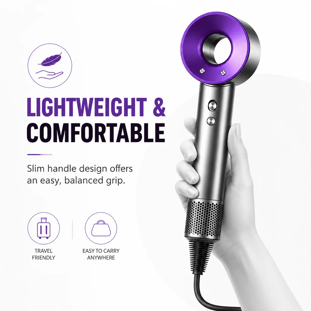 SHULEN High-Speed Negative Ion Hair Dryer — Smart Temperature Monitoring
