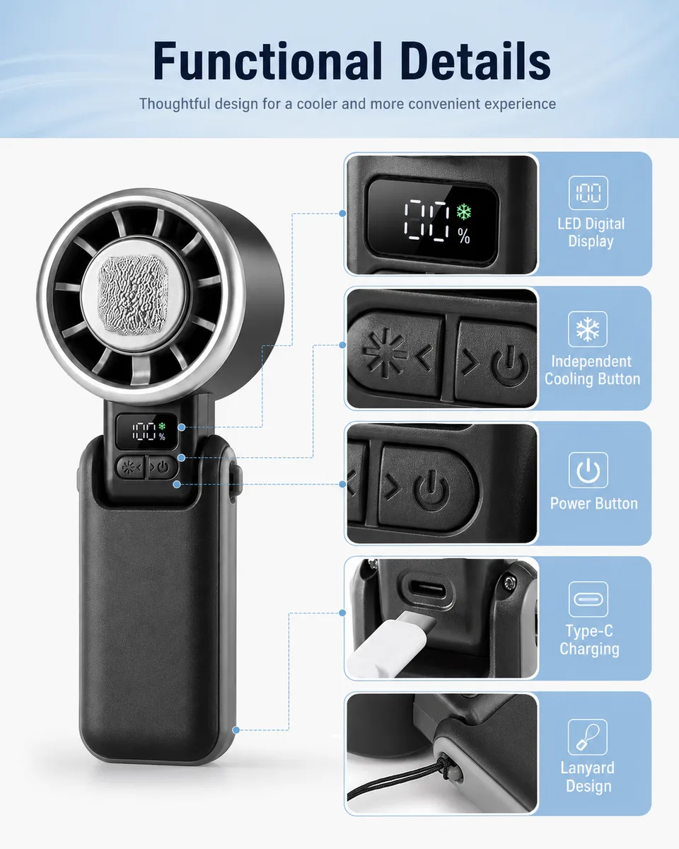 H03B Ice-Cooling Handheld Fan — Cool Down Faster
