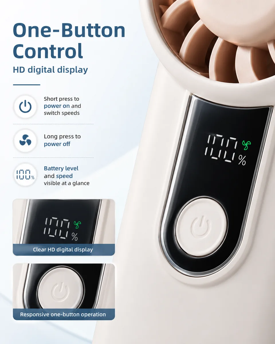 H07 Pocket Handheld Fan — Powerful Airflow, Pocket Size