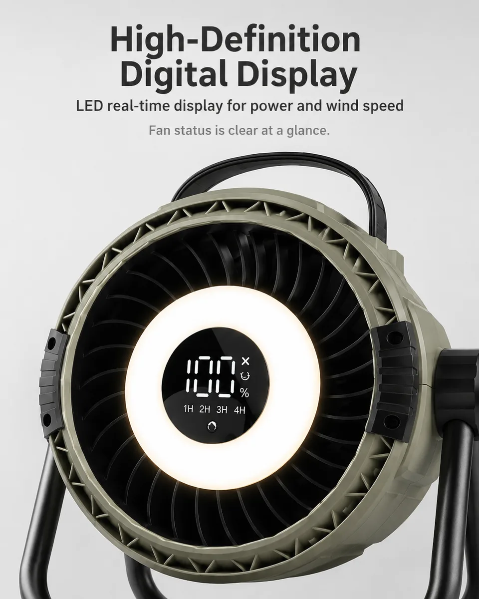 H10 Portable Outdoor Camping Fan — Six Adjustable Wind Speeds