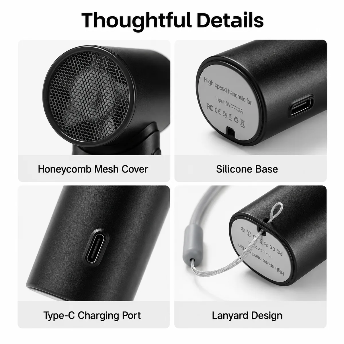 N610 High-Speed Turbo Handheld Fan — Clear Digital Display