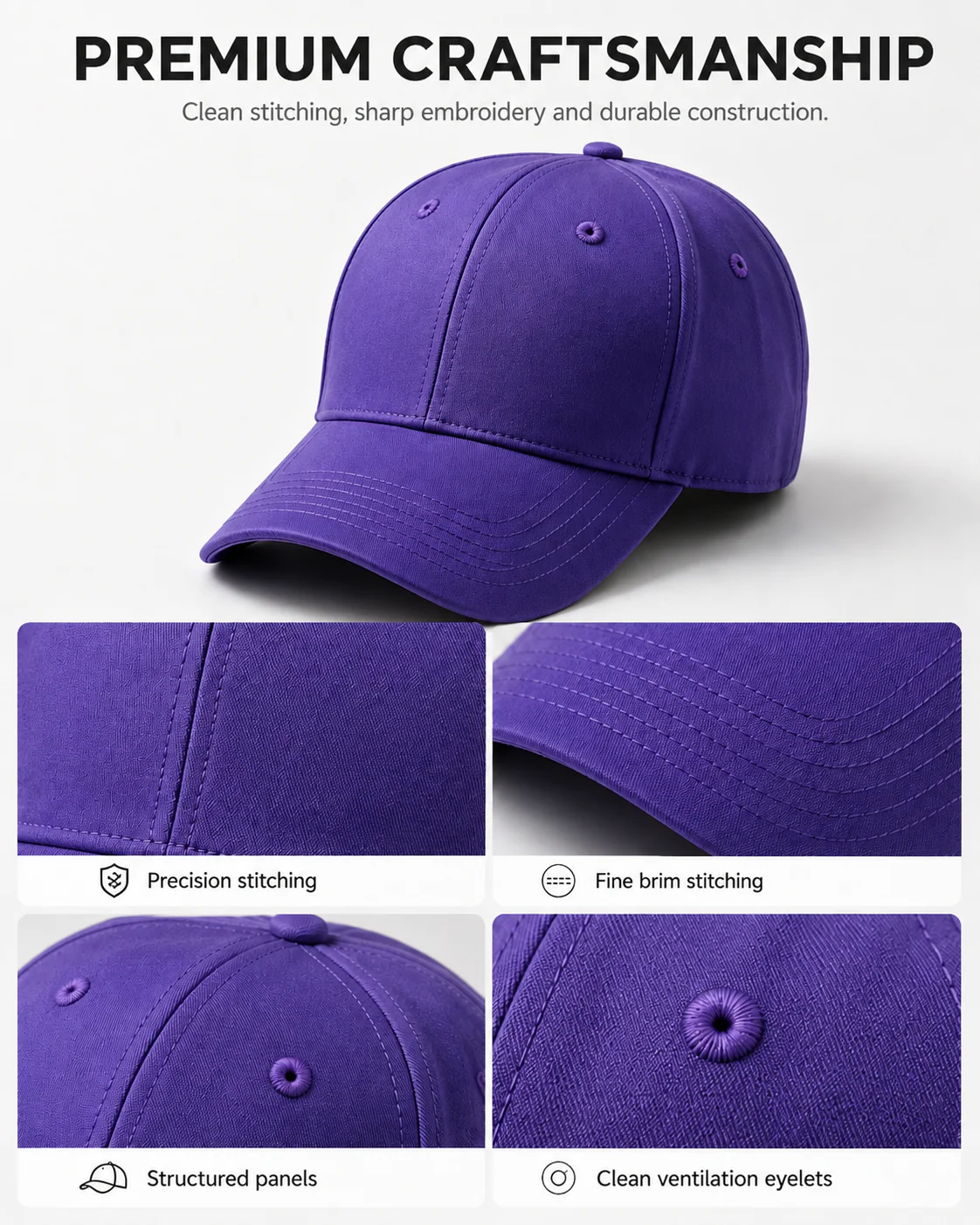 M2006 Premium Racing Baseball Cap — Curved Sun Brim