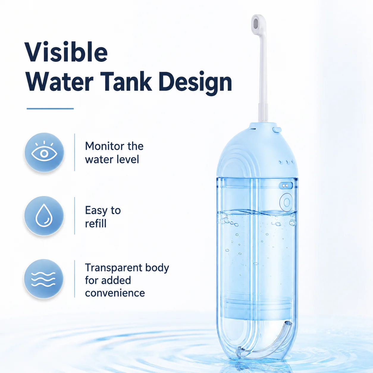 180ml Portable Water Flosser & Water Toothbrush — Compact Enough for Home or Travel